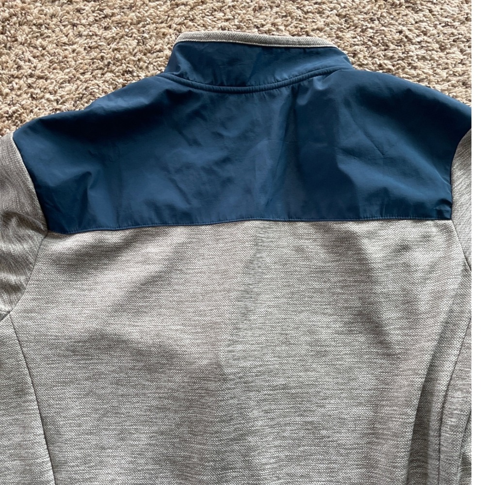 Orvis Mens XL Full Zip Fleece Jacket Grey Navy Blue Classic Collection Sweater - Picture 15 of 16